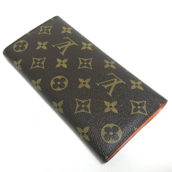 LOUIS VUITTON Portefeuille Josephine Monogram Long Wallet Brown x orange - Picture 3 of 11